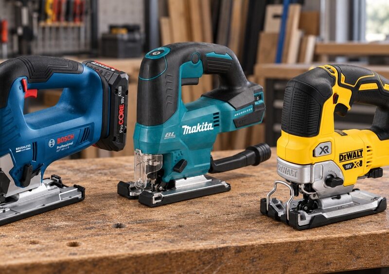 Akkus dekopírfűrész teszt: Bosch GST 18V-125 B, Makita DJV184Z, DEWALT DCS334N